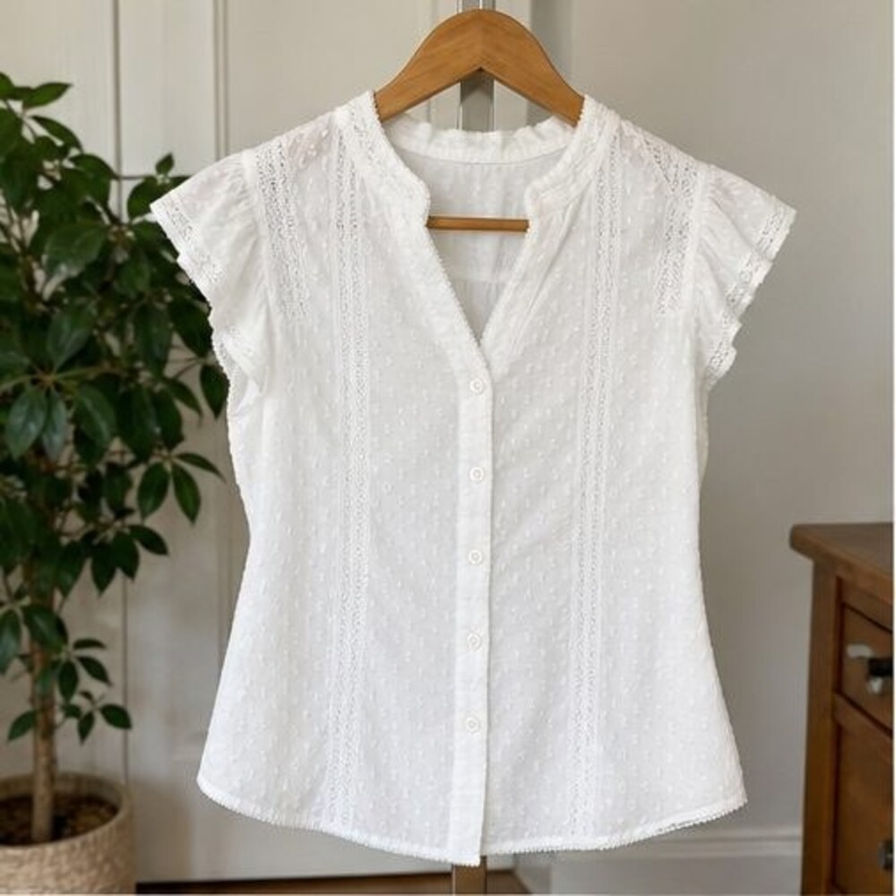 White Lace Trim Top